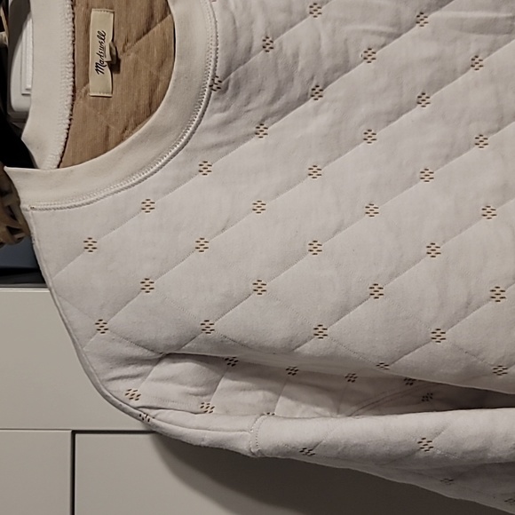 Madewell Swing Sweatshirt Womens XLarge Beige Quilted Boxy Cropped Cozy Lounge - Picture 5 of 12